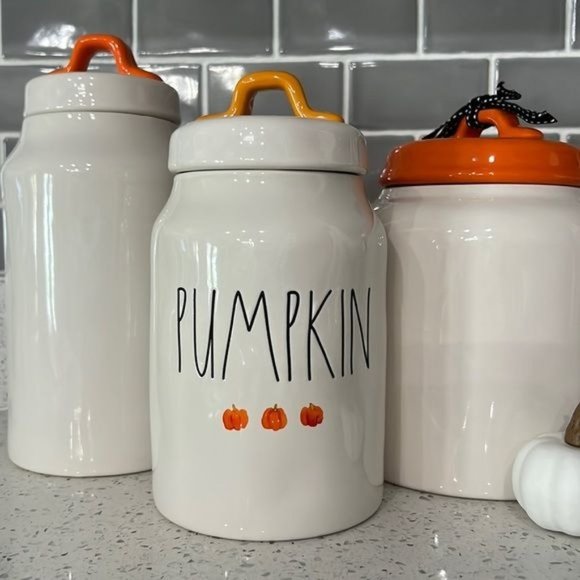 Rae Dunn Kitchen Flash Sale New Rae Dunn Pumpkin Canister Jar Hard